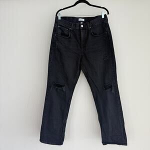 nuuds Black Straight Leg Jeans